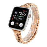 Pulseira de Relógio em Aço Inoxidável com Sete Contas para Cintura Pequena para Apple Watch Series 6 & SE &, para Apple Watch Series 7 45mm / 6 & SE & 5 & 4 44mm / 3 & 2 & 1 42mm, para Apple Watch Series 8&7 41mm / SE 2&6&SE&5&4 40mm / 3&2&1 38mm