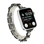 Pulseira de aço inoxidável com sete contas para cintura pequena para Apple Watch Series 6 & SE &, para Apple Watch Ultra 49mm / Series 8&7 45mm / SE 2&6&SE&5&4 44mm / 3&2&1 42mm, para Apple Watch Series 8&7 41mm / SE 2&6&SE&5&4 40mm / 3&2&1 38mm