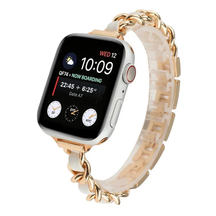 Pulseira de aço inoxidável com sete contas para cintura pequena para Apple Watch Series 6 & SE &, para Apple Watch Ultra 49mm / Series 8&7 45mm / SE 2&6&SE&5&4 44mm / 3&2&1 42mm, para Apple Watch Series 8&7 41mm / SE 2&6&SE&5&4 40mm / 3&2&1 38mm