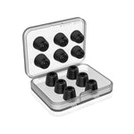 6 Pares de Tampões de Espuma de Memória de Recuo Lento New Bee NB-M1 com Caixa de Armazenamento, Adequados para Tampões de Auriculares de 5mm-7mm, Espuma de Memória Preta