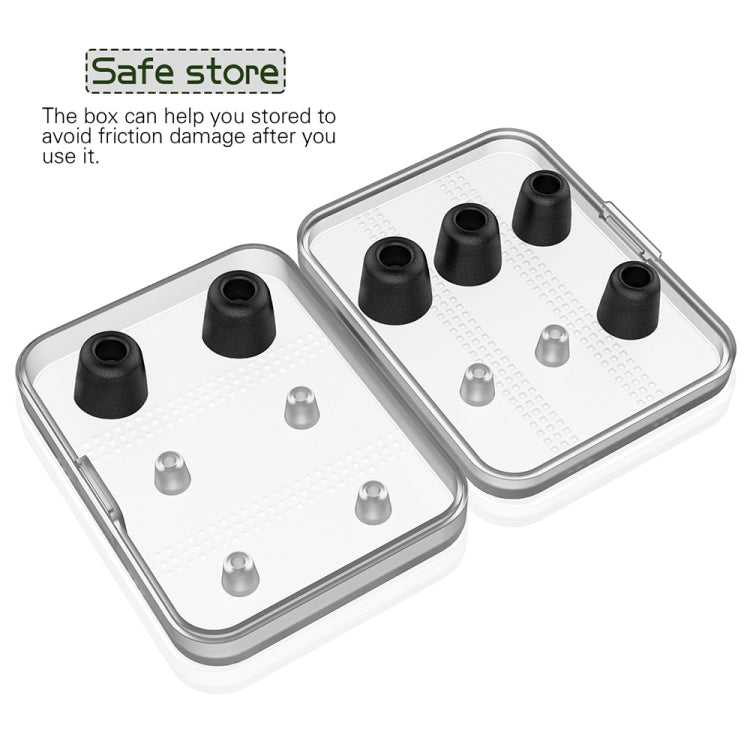 6 Pares de Tampões de Espuma de Memória de Recuo Lento New Bee NB-M1 com Caixa de Armazenamento, Adequados para Tampões de Auriculares de 5mm-7mm, Espuma de Memória Preta