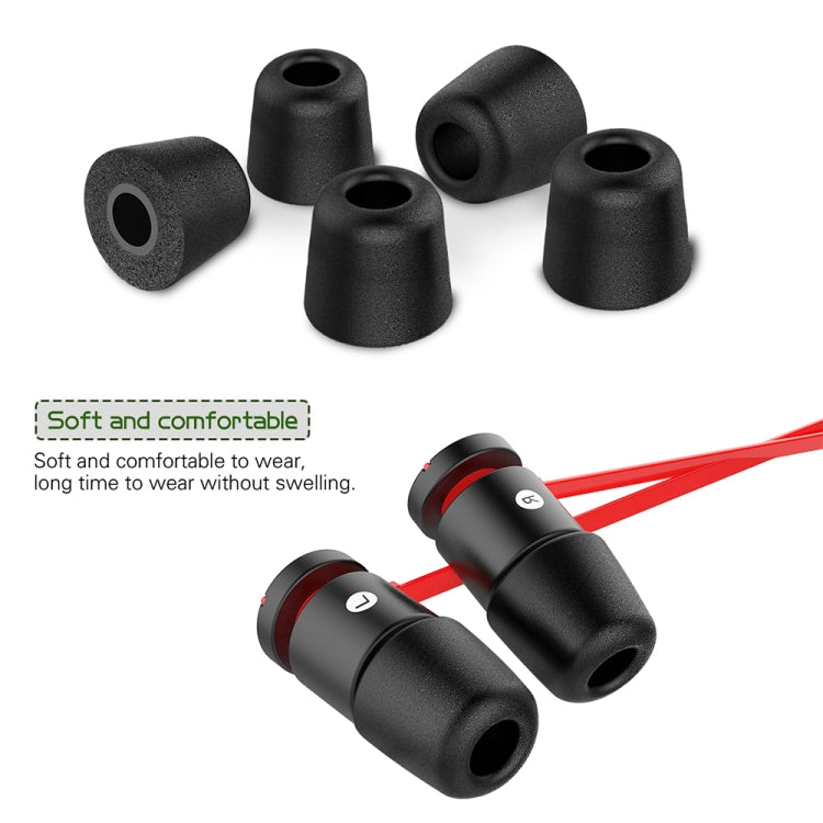 6 Pares de Tampões de Espuma de Memória de Recuo Lento New Bee NB-M1 com Caixa de Armazenamento, Adequados para Tampões de Auriculares de 5mm-7mm, Espuma de Memória Preta