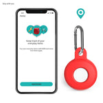 Capa protetora anti-riscos em silicone amortecedora com mosquetão, para AirTag