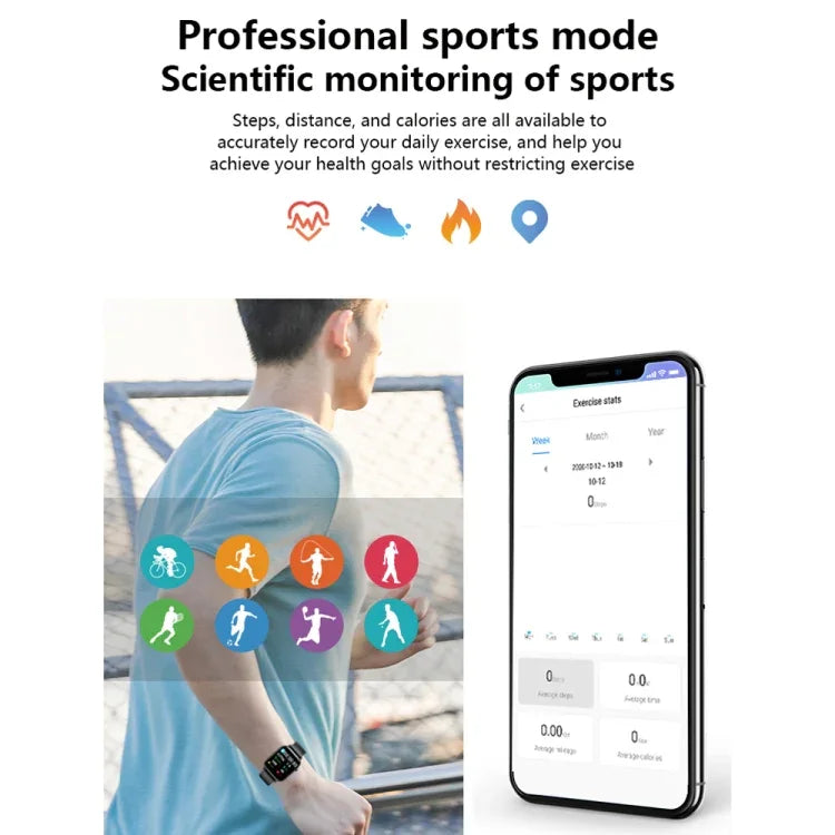 Pulseira Inteligente M9 com Ecrã TFT de 1,4 polegadas, à Prova de Água IP67, Suporta Monitorização do Sono / Monitorização da Frequência Cardíaca / Monitorização da Pressão Arterial