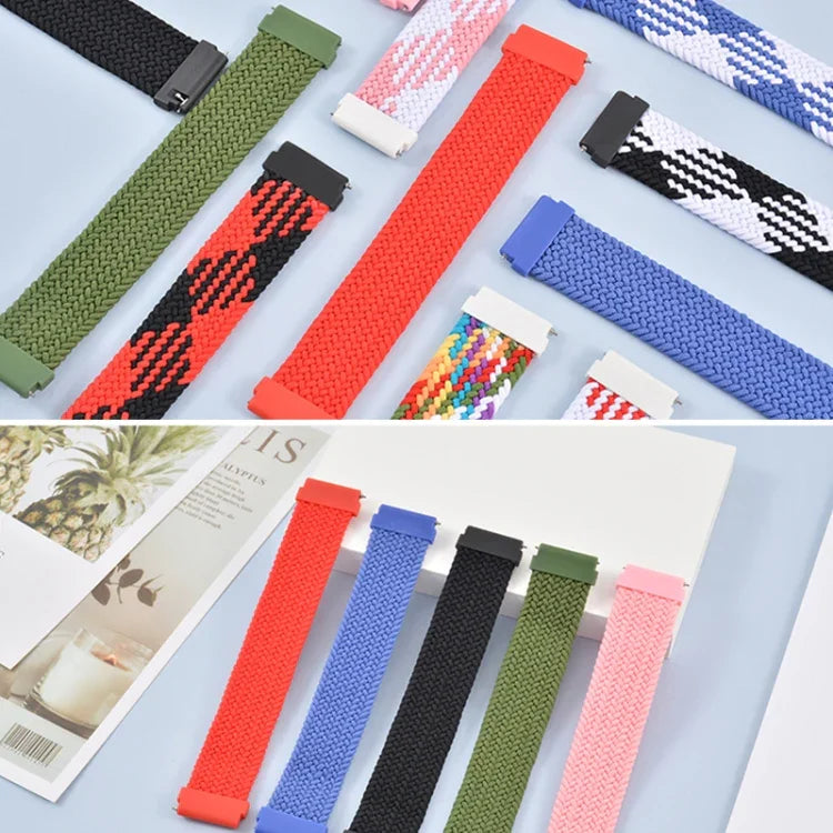 Pulseira de Substituição Ajustável em Nylon Trançado com Elasticidade para Samsung Galaxy Watch 3 41mm, 165mm