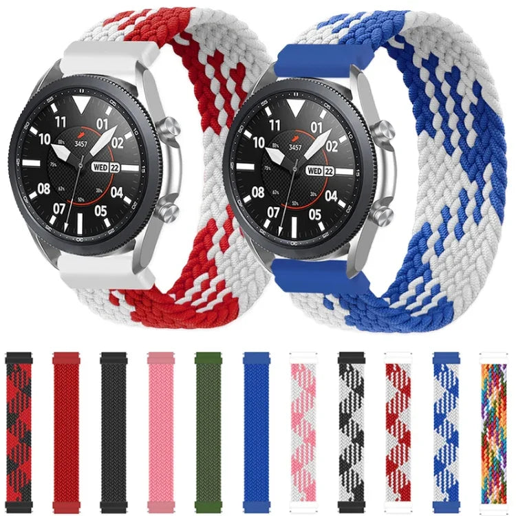 Pulseira de Substituição Ajustável em Nylon Trançado com Elasticidade para Samsung Galaxy Watch 3 41mm, 165mm