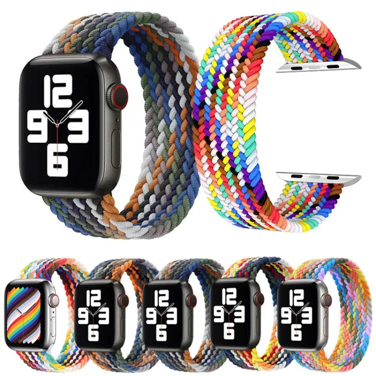 Pulseiras de Relógio de Nylon Trançado com Cabeça Metálica, Tamanho: XS 135mm para Apple Watch Series 6 & SE & 5 & 4 44mm / 3 & 2 & 1 42mm, XS 135mm 44mm / 42mm