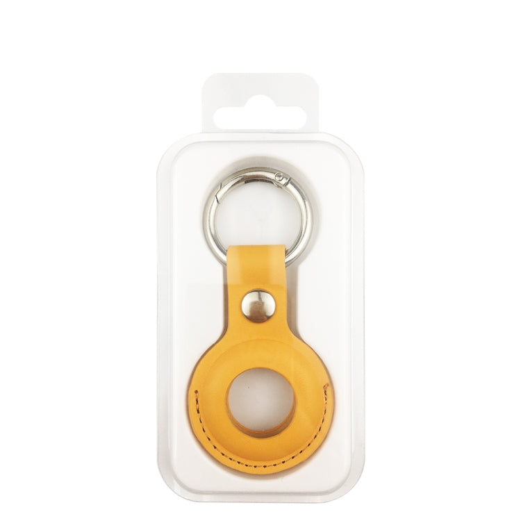 Capa protetora em pele anti-riscos e amortecedora com chaveiro e argola para pendurar para AirTag 2ª geração / AirTag 1ª geração