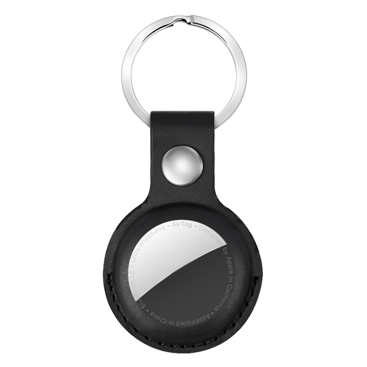 Capa protetora em pele anti-riscos e amortecedora para AirTag 2ª geração / AirTag 1ª geração com argola para pendurar e chaveiro