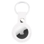 Capa protetora em pele anti-riscos e amortecedora para AirTag 2ª geração / AirTag 1ª geração com argola para pendurar e chaveiro