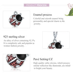 Pendente de Joaninha em Prata Esterlina S925 para DIY Pulseira Colar Acessórios, Pendente de Joaninha