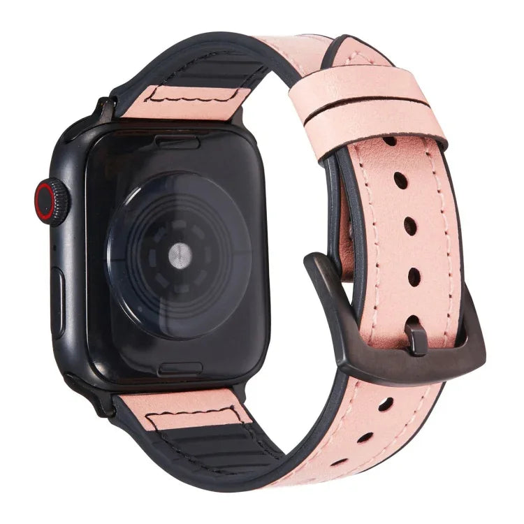 Pulseiras de substituição em pele com textura Crazy Horse Para Apple Watch Series, 7 45mm / 6 & SE & 5 & 4 44mm / 3 & 2 & 1 42mm, 7 41mm / 6 & SE & 5 & 4 40mm / 3 & 2 & 1 38mm