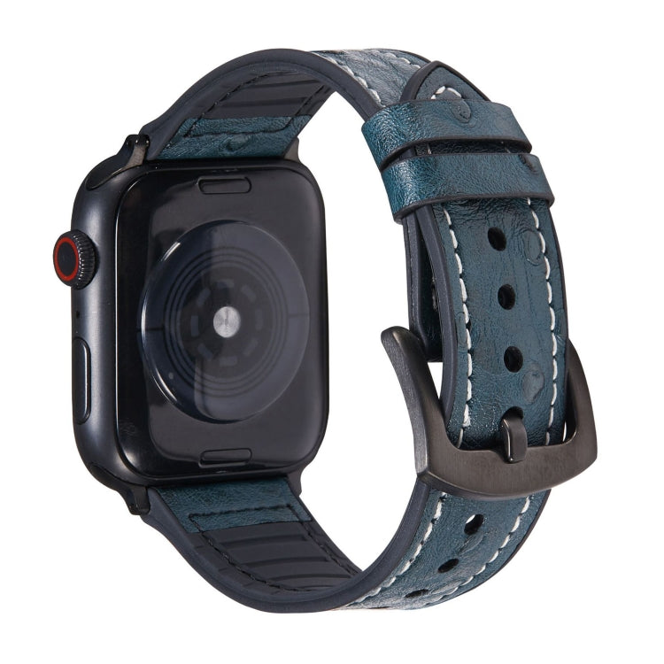 Pulseiras de substituição em pele com textura de avestruz Para Apple Watch Series, 7 45mm / 6 & SE & 5 & 4 44mm / 3 & 2 & 1 42mm, 7 41mm / 6 & SE & 5 & 4 40mm / 3 & 2 & 1 38mm