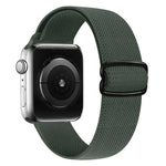 Nylon replacement strap for Apple Watch, 8-shaped buckle design, compatible with various Apple Watch series and sizes.