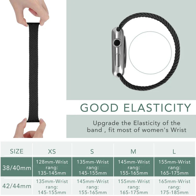 Pulseira de substituição em nylon trançado Metal Head cor sólida Para Apple Watch Series 6 & SE & 5 & 4 40mm / 3 & 2 & 1 38mm, L 155mm