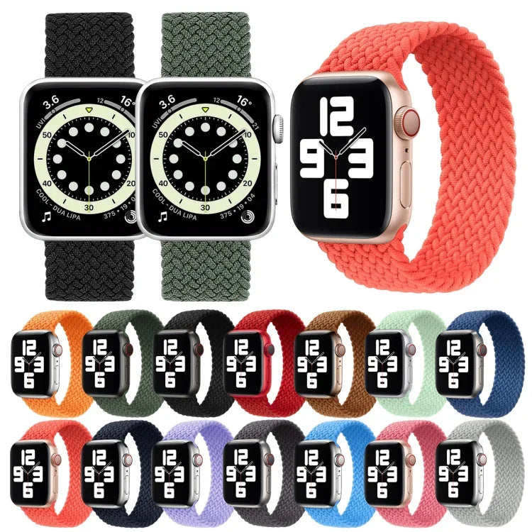 Pulseira de substituição em nylon trançado Metal Head cor sólida Para Apple Watch Series 6 & SE & 5 & 4 40mm / 3 & 2 & 1 38mm, L 155mm