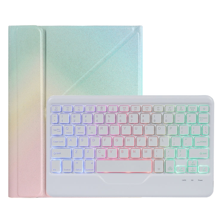 B011S Capa de couro para teclado Bluetooth retroiluminado destacável com suporte triangular e suporte para caneta, para iPad 9,7 2018 e 2017 / Pro 9,7 / Air 2, para iPad 10,2 2020 e 2019 / Pro 10,5 polegadas / Air 3 10,5 polegadas