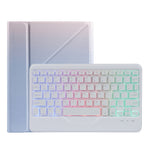 B011S Capa de couro para teclado Bluetooth retroiluminado destacável com suporte triangular e suporte para caneta, para iPad 9,7 2018 e 2017 / Pro 9,7 / Air 2, para iPad 10,2 2020 e 2019 / Pro 10,5 polegadas / Air 3 10,5 polegadas