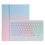B011S Capa de couro para teclado Bluetooth retroiluminado destacável com suporte triangular e suporte para caneta, para iPad 9,7 2018 e 2017 / Pro 9,7 / Air 2, para iPad 10,2 2020 e 2019 / Pro 10,5 polegadas / Air 3 10,5 polegadas