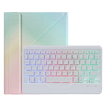 B011S Capa de couro para teclado Bluetooth retroiluminado destacável com suporte triangular e suporte para caneta, para iPad 9,7 2018 e 2017 / Pro 9,7 / Air 2, para iPad 10,2 2020 e 2019 / Pro 10,5 polegadas / Air 3 10,5 polegadas