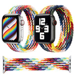 Pulseiras de substituição com laço único trançado arco-íris, Tamanho: S 135mm Para Apple Watch Series 6 & SE & 5 & 4 44mm / 3 & 2 & 1 42mm, S 135mm 44mm / 42mm