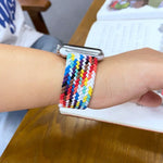 Pulseiras de substituição com laço único trançado arco-íris, Tamanho: S 130mm Para Apple Watch Series 6 & SE & 5 & 4 40mm / 3 & 2 & 1 38mm, S 130mm 40mm / 38mm