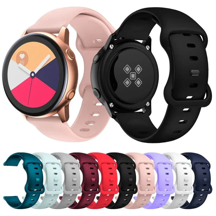 Correia de Substituição em Silicone com Fivela Borboleta, 20mm para Samsung Galaxy Watch Active 3 41mm, 22mm para Samsung Galaxy Watch Active 3 45mm