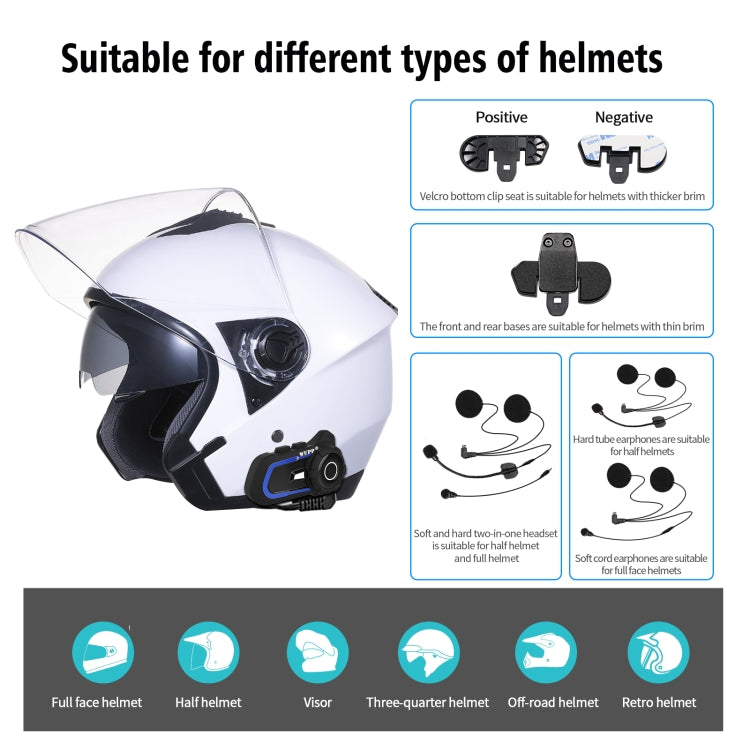 WUPP Bluetooth 5.1 S2 Capacete de Motocicleta Intercomunicador Bluetooth Full Duplex Auricular