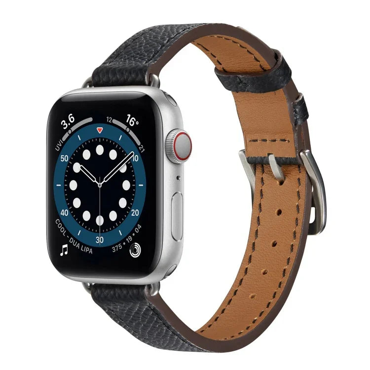 Correia de Relógio em Pele Estilo B para Apple Watch Series, 7 45mm / 6 & SE & 5 & 4 44mm / 3 & 2 & 1 42mm, 7 41mm / 6 & SE & 5 & 4 40mm / 3 & 2 & 1 38mm