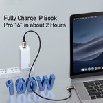 Cabo Baseus CATPN-01 100W 5A PD3.1 Gen2 USB-C / Type-C para USB-C / Type-C HD de Ecrã Igual Coaxial, Comprimento do Cabo: 1,5m
