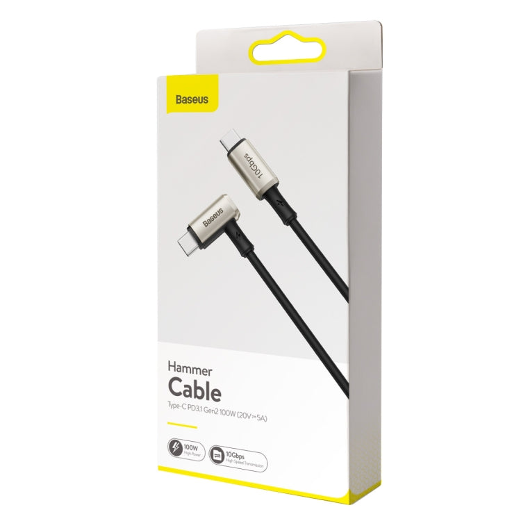 Cabo Baseus CATPN-01 100W 5A PD3.1 Gen2 USB-C / Type-C para USB-C / Type-C HD de Ecrã Igual Coaxial, Comprimento do Cabo: 1,5m