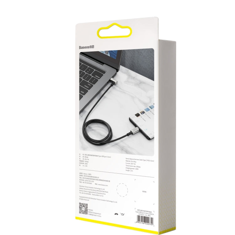 Cabo Baseus CATPN-01 100W 5A PD3.1 Gen2 USB-C / Type-C para USB-C / Type-C HD de Ecrã Igual Coaxial, Comprimento do Cabo: 1,5m