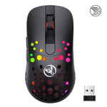 HXSJ T100 10000 DPI Rato com Fios e Sem Fios Modo Duplo Definição Macro RGB