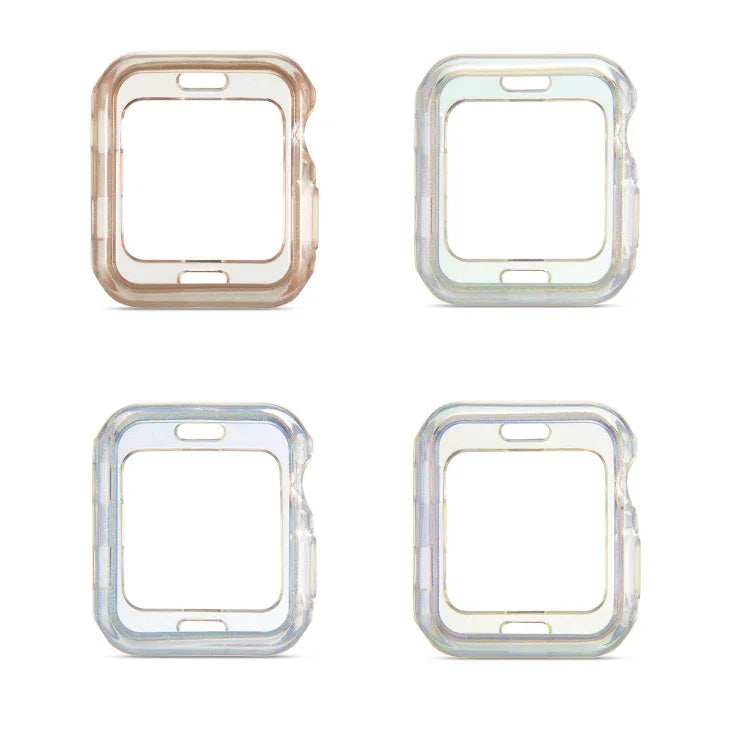 Capa Protetora TPU com Pó Brilhante, Para Apple Watch Series 6 / 5 / 4 / Watch SE 44mm, Para Apple Watch Series 3 & 2 & 1 42mm, Para Apple Watch Series 6 / 5 / 4 / Watch SE 40mm, Para Apple Watch Series 3 & 2 & 1 38mm