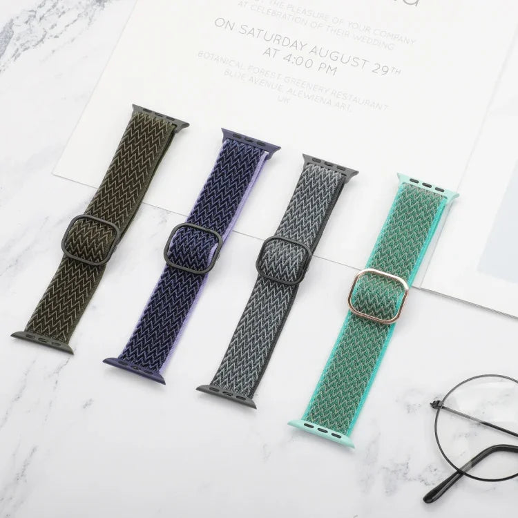Correias de Relógio de Nylon com Textura Ondulada para Substituição Para Apple Watch Series, 7 45mm / 6 & SE & 5 & 4 44mm / 3 & 2 & 1 42mm, 7 41mm / 6 & SE & 5 & 4 40mm / 3 & 2 & 1 38mm