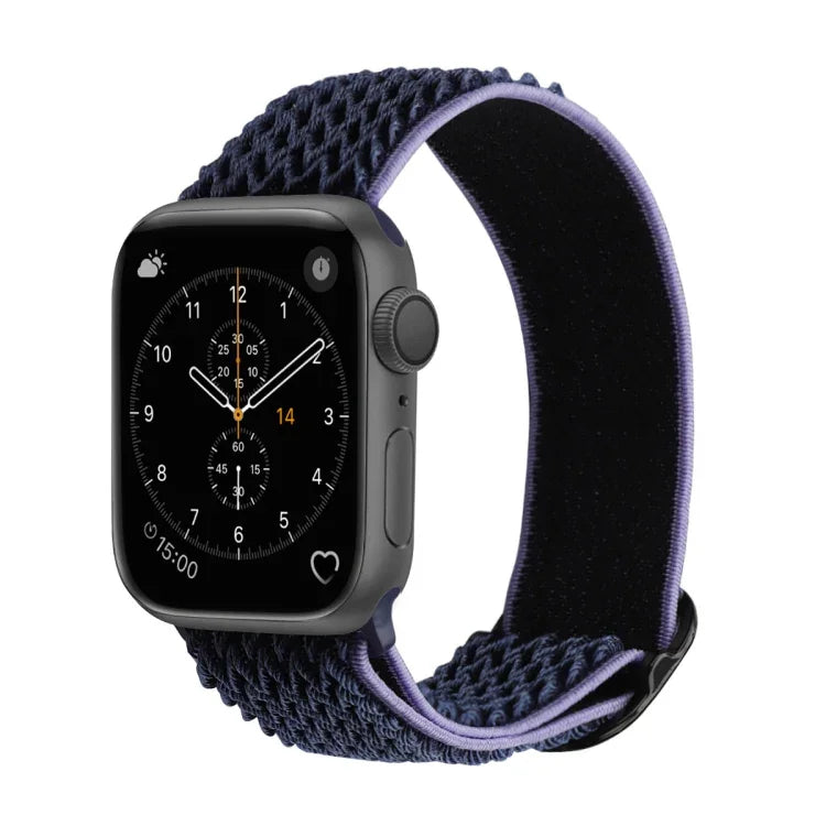 Correias de Relógio de Nylon com Textura Ondulada para Substituição Para Apple Watch Series, 7 45mm / 6 & SE & 5 & 4 44mm / 3 & 2 & 1 42mm, 7 41mm / 6 & SE & 5 & 4 40mm / 3 & 2 & 1 38mm