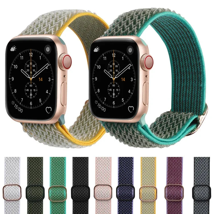 Correias de Relógio de Nylon com Textura Ondulada para Substituição Para Apple Watch Series, 7 45mm / 6 & SE & 5 & 4 44mm / 3 & 2 & 1 42mm, 7 41mm / 6 & SE & 5 & 4 40mm / 3 & 2 & 1 38mm