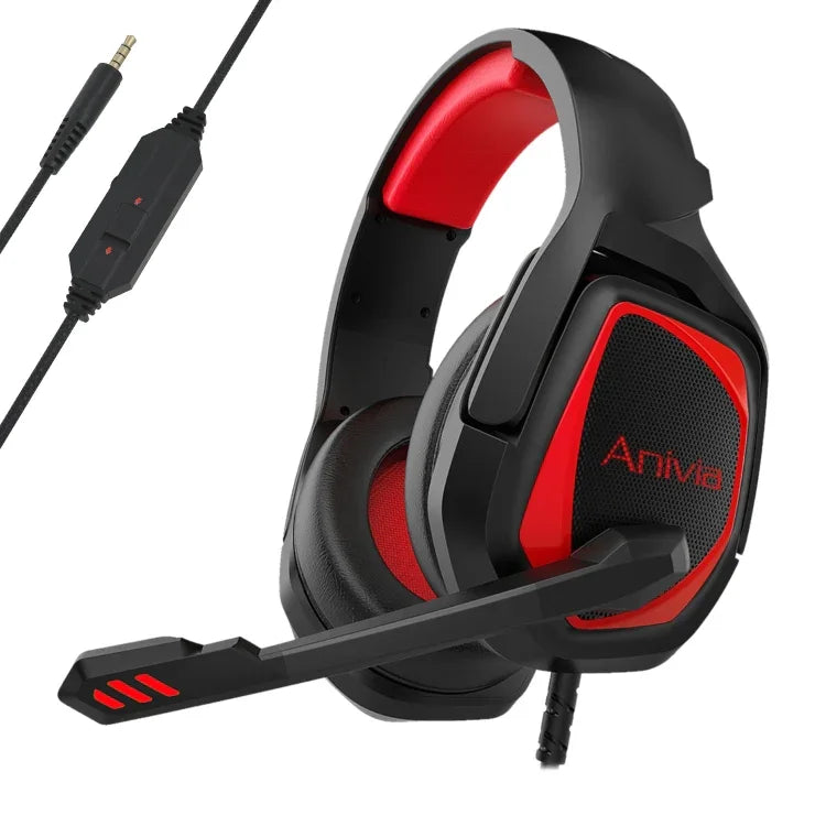Anivia MH602 Auscultadores Gaming com Fio e Microfone 3,5mm, MH602 (Preto Vermelho), MH602 (Preto Azul), MH602 (Preto Roxo)