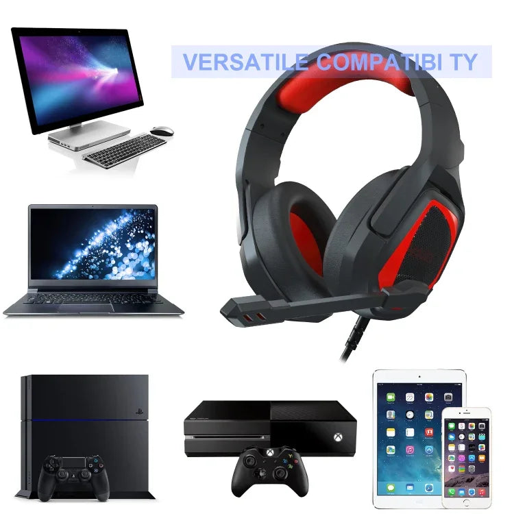 Anivia MH602 Auscultadores Gaming com Fio e Microfone 3,5mm, MH602 (Preto Vermelho), MH602 (Preto Azul), MH602 (Preto Roxo)