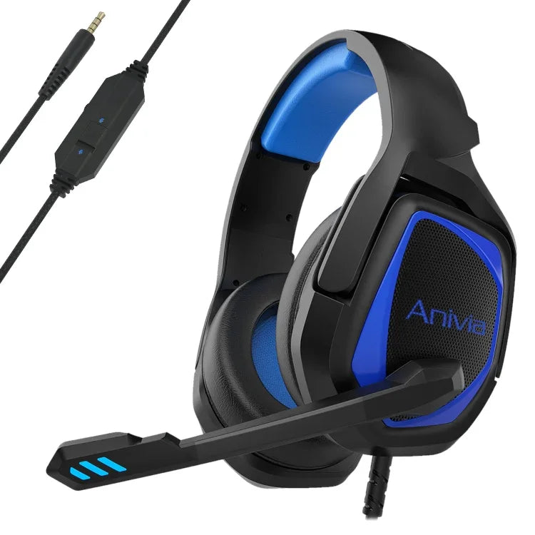 Anivia MH602 Auscultadores Gaming com Fio e Microfone 3,5mm, MH602 (Preto Vermelho), MH602 (Preto Azul), MH602 (Preto Roxo)