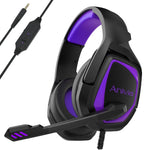 Anivia MH602 Auscultadores Gaming com Fio e Microfone 3,5mm, MH602 (Preto Vermelho), MH602 (Preto Azul), MH602 (Preto Roxo)