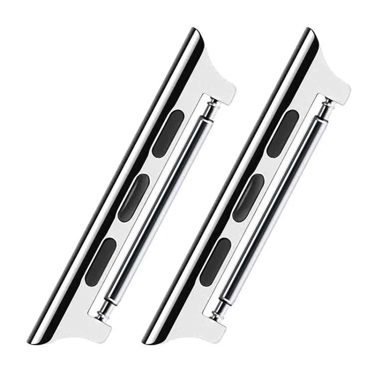 2 PCS Correias de Relógio com Conector Acústico em Aço Inoxidável, Largura: 20mm Para Apple Watch Series 6 & SE & 5 & 4 40mm / 3 & 2 & 1 38mm, Largura: 20mm Para Apple Watch 40mm / 38mm