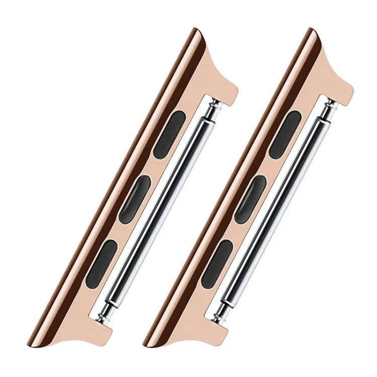 2 PCS Correias de Relógio com Conector Acústico em Aço Inoxidável, Largura: 22mm Para Apple Watch Series 6 & SE & 5 & 4 44mm / 3 & 2 & 1 42mm, Largura: 22mm Para Apple Watch 44mm / 42mm