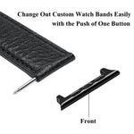 2 PCS Correias de Relógio com Conector Acústico em Aço Inoxidável, Largura: 22mm Para Apple Watch Series 6 & SE & 5 & 4 44mm / 3 & 2 & 1 42mm, Largura: 22mm Para Apple Watch 44mm / 42mm