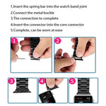 2 PCS Correias de Relógio com Conector Acústico em Aço Inoxidável, Largura: 22mm Para Apple Watch Series 6 & SE & 5 & 4 44mm / 3 & 2 & 1 42mm, Largura: 22mm Para Apple Watch 44mm / 42mm