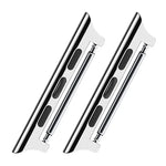 2 PCS Correias de Relógio com Conector Acústico em Aço Inoxidável, Largura: 24mm Para Apple Watch Series 6 & SE & 5 & 4 44mm / 3 & 2 & 1 42mm, Largura: 24mm Para Apple Watch 44mm / 42mm