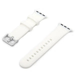 Correia de Substituição em Silicone com Fivela Prateada, Para Apple Watch Series 7  41mm / & 6 & SE & 5 & 4 40mm, Para Apple Watch Series  7  45mm / & 6 & SE & 5 & 4 44mm