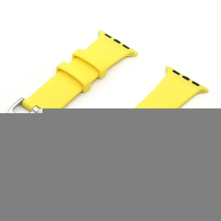 Correia de Substituição em Silicone com Fivela Prateada, Para Apple Watch Series 7  41mm / & 6 & SE & 5 & 4 40mm, Para Apple Watch Series  7  45mm / & 6 & SE & 5 & 4 44mm