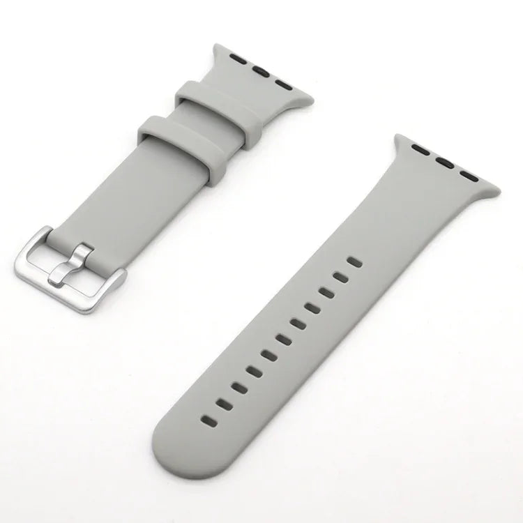 Correia de Substituição em Silicone com Fivela Prateada, Para Apple Watch Series 7  41mm / & 6 & SE & 5 & 4 40mm, Para Apple Watch Series  7  45mm / & 6 & SE & 5 & 4 44mm