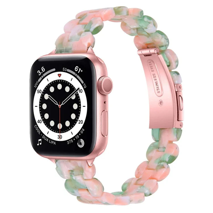 Correia de Substituição Oval em Resina, Para Apple Watch Series 7  41mm / & 6 & SE & 5 & 4 40mm, Para Apple Watch Series  7  45mm / & 6 & SE & 5 & 4 44mm